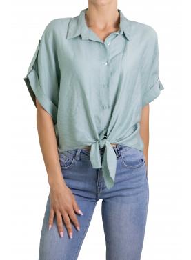 Camicia tinta unita manica corta